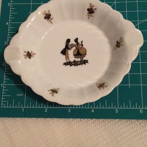 Vintage Antique Royal Tettau Classic Black and gold dancers Trinket Box